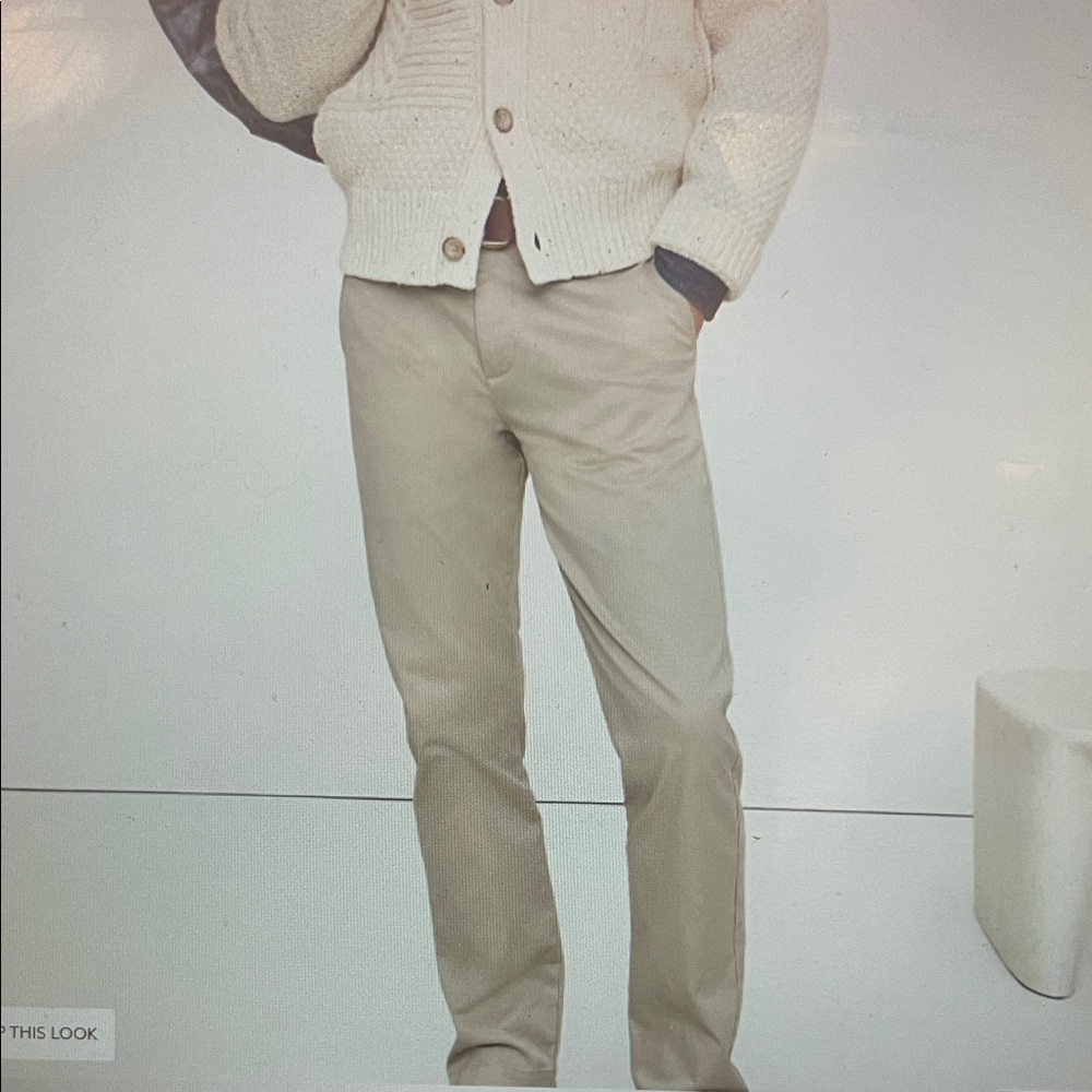 Banana Republic Tan Aiden Straight Chino Pants 36x34 Classic Preppy Office